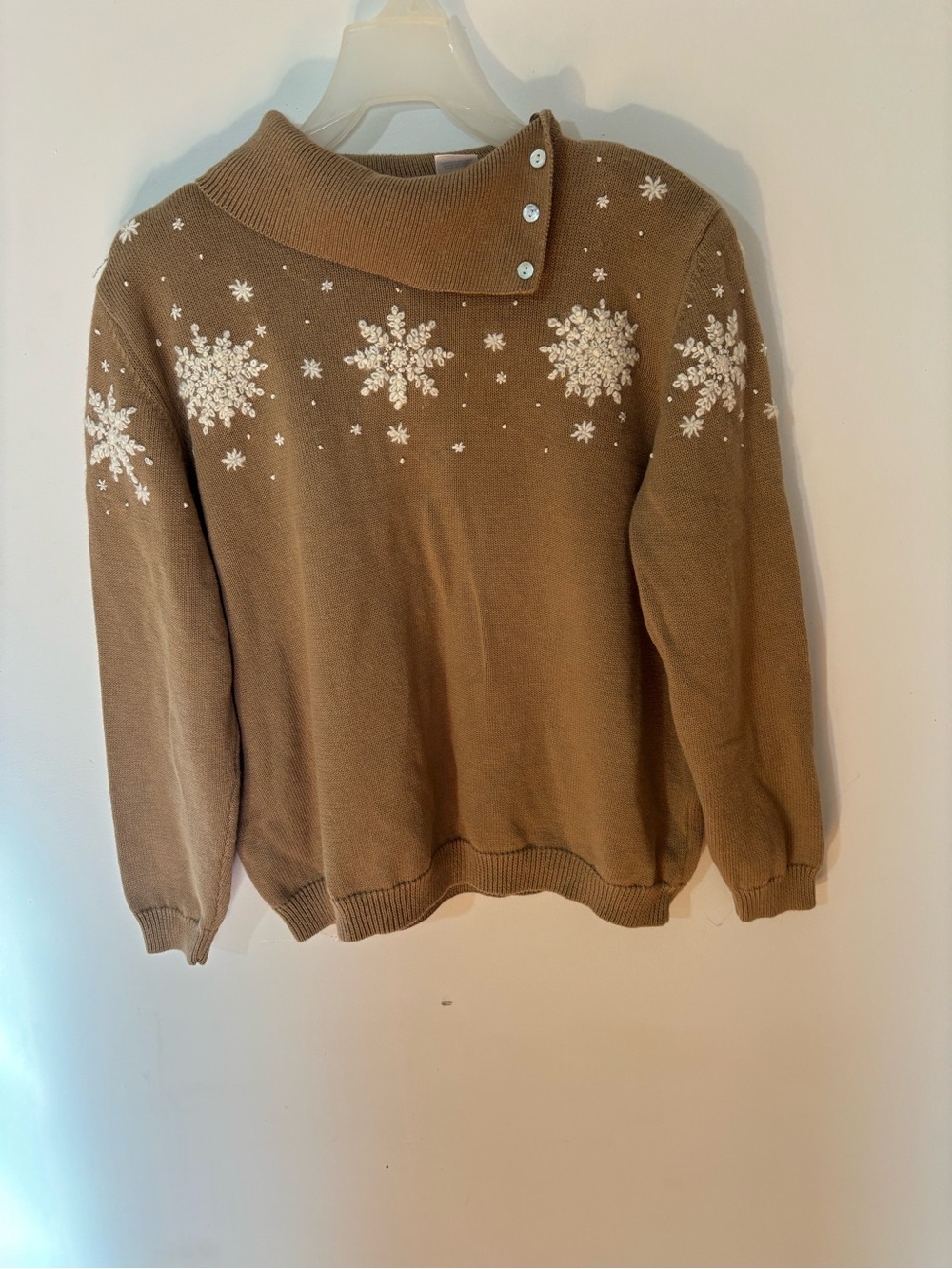 Adeline by Alfred Dunner XL Snowflake Sweater Brown